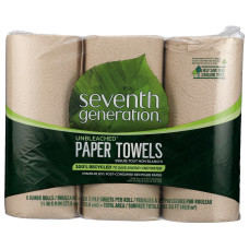 SEVENTH GENERATION: 100 Percent Recycled Paper Towels Unbleached 6Rolls 2Ply, 1 ea