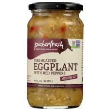 PICKERFRESH: Fire Roasted Eggplant With Red Peppers, 16 oz