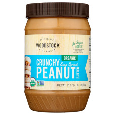 WOODSTOCK: Organic Crunchy Easy Spread Peanut Butter, 35 oz