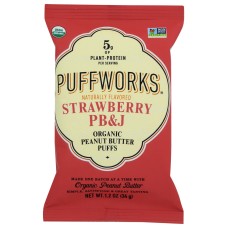 PUFFWORKS: Organic Strawberry Pb and J Peanut Butter Puffs, 1.2 oz