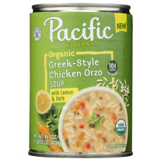 PACIFIC FOODS: Organic Greek Style Chicken Orzo with Lemon and Herb Soup, 16.1 oz PACIFIC FOODS: Organic Greek Style Chicken Orzo with Lemon and Herb Soup, 16.1 oz