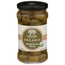 DIVINA: Organic Green Olives Pitted, 5.3 oz