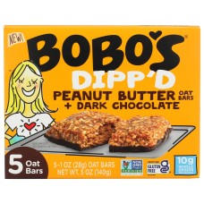 BOBOS OAT BARS: Dippd Peanut Butter Oat Bar Plus Dark Chocolate, 5 oz