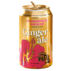 PETAL: Passionfruit Hibiscus Ginger Ale Soda, 12 fo