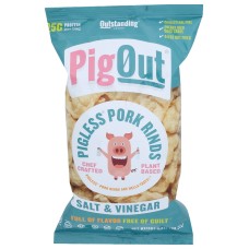 PIGOUT: Pigless Pork Rinds Salt & Vinegar, 3.5 oz