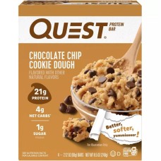 QUEST: Chocolate Chip Cookie Dough Bar 4pk, 8.5 oz