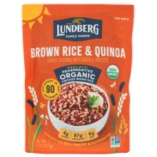 LUNDBERG: Organic 90 Second Brown Rice and Quinoa, 8 oz
