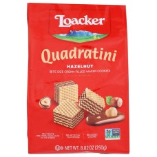 LOACKER: Quadratini Hazelnut Wafers, 8.82 oz