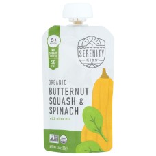 SERENITY KIDS: Organic Butternut and Spinach with Organic Olive Oil, 3.5 oz