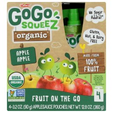 GOGO SQUEEZ: Fruit Blend Snack Apple Apple 4Pk, 12.8 oz