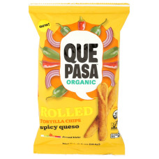 QUE PASA: Spicy Queso Rolled Tortilla Chips, 6.5 oz
