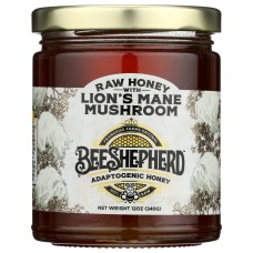 BEE SHEPHERD: Lions Mane Mushroom Raw Honey, 12 oz