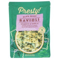 PRESTY: Spinach and Garlic Ravioli, 8 oz