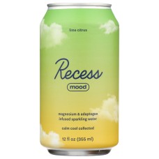 RECESS: Lime Citrus Mood Sparkling Water, 12 fo