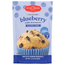 MISS JONES BAKING CO: Gluten Free Blueberry Bread and Muffin Mix, 12.35 oz