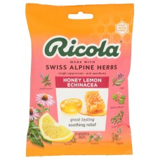 RICOLA: Honey Lemon With Echinacea Cough and Throat Drops, 19 pc