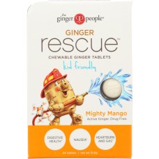 GINGER PEOPLE: Ginger Rescue Chewable Ginger Tablets Mighty Mango, 24 tb