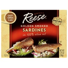 REESE: Golden Smoked Sardines In Olive Oil, 3.75 oz