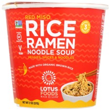 LOTUS FOODS: Red Miso Rice Ramen Noodle Soup, 2 oz