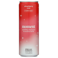 MOMENT: Strawberry Rose Botanical Soda, 11.5 fo