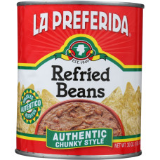 LA PREFERIDA: Authentic Refried Beans Chunky Style, 30 oz LA PREFERIDA: Authentic Refried Beans Chunky Style, 30 oz