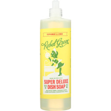 REBEL GREEN: Super Deluxe Dish Soap Peppermint and Lemon, 16 oz