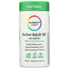 RAINBOW LIGHT: Active Adult 50 Plus with CoQ10 Food Nutrients, 90 tb