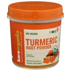BAREORGANICS: Organic Turmeric Root Powder, 8 oz