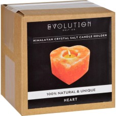 EVOLUTION SALT: Heart Tealight Himalayan Crystal Salt Candle Holder, 1 ea