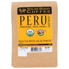 SOLAR ROAST COFFEE LLC: Peru Organic Coffee Light Roast, 12 oz