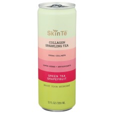 SKINTE: Collagen Sparkling Tea Green Tea Grapefruit, 12 fo