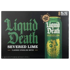 LIQUID DEATH: Severed Lime Sparkling Water 8Pack, 153.6 fo