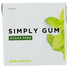 SIMPLYGUM: Spearmint Gum Sugar Free, 15 pc
