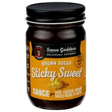 SAUCE GODDESS: Sticky Sweet Brown Sugar Barbecue Sauce, 15 oz