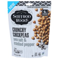 SAFFRON ROAD: Sea Salt and Cracked Pepper Crunchy Chickpeas, 6 oz