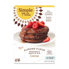 SIMPLE MILLS: Cocoa Almond Flour Pancake Waffle Mix, 10 oz