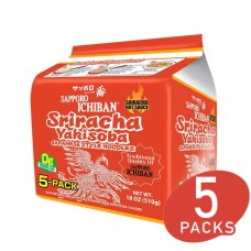 SAPPORO: Sriracha Yakisoba Chowmein 5 Packs, 18 oz