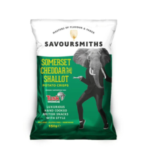 SAVOURSMITHS: Somerset Cheddar and Shallot Chips, 5.29 oz