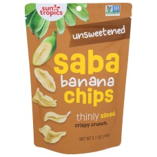 SUN TROPICS: Unsweetened Saba Banana Chips, 5.1 oz