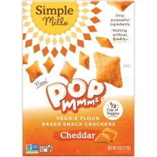SIMPLE MILLS: Pop Mms Cheddar Crackers, 4 oz