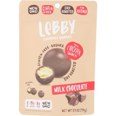 LEBBY SNACKS: Dry Roasted Chickpeas Milk Chocolate, 3.5 oz