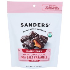 SANDERS: Dark Chocolate Sea Salt Caramels Dairy Free, 5.5 oz