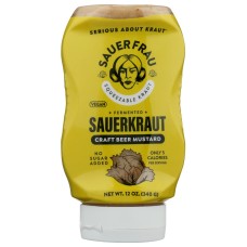 SAUER FRAU: Squeezable Sauerkraut Craft Beer Mustard, 12 oz