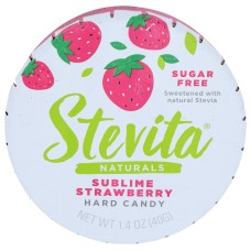 STEVITA: Sublime Strawberry Hard Candy Sugar Free, 1.4 oz