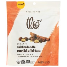 THEO CHOCOLATE: Snickerdoodle Cookie Bites, 4 oz