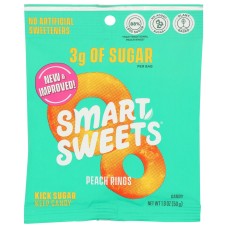 SMARTSWEETS: Peach Rings Gummy Candy, 1.8 oz