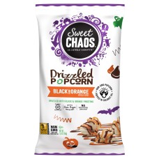 SWEET CHAOS: Black and Orange Drizzled Popcorn, 5.5 oz