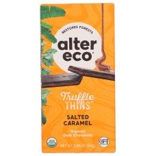 ALTER ECO: Salted Caramel Truffle Thins Chocolate Bar, 2.96 oz
