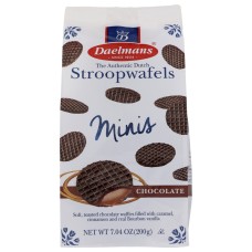 DAELMANS: Mini Chocolate Stroopwafels In Cello Bag, 7.04 oz