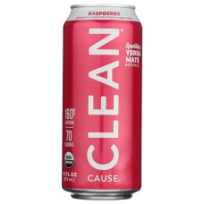 CLEAN CAUSE: Raspberry Organic Sparkling Yerba Mate, 16 fo